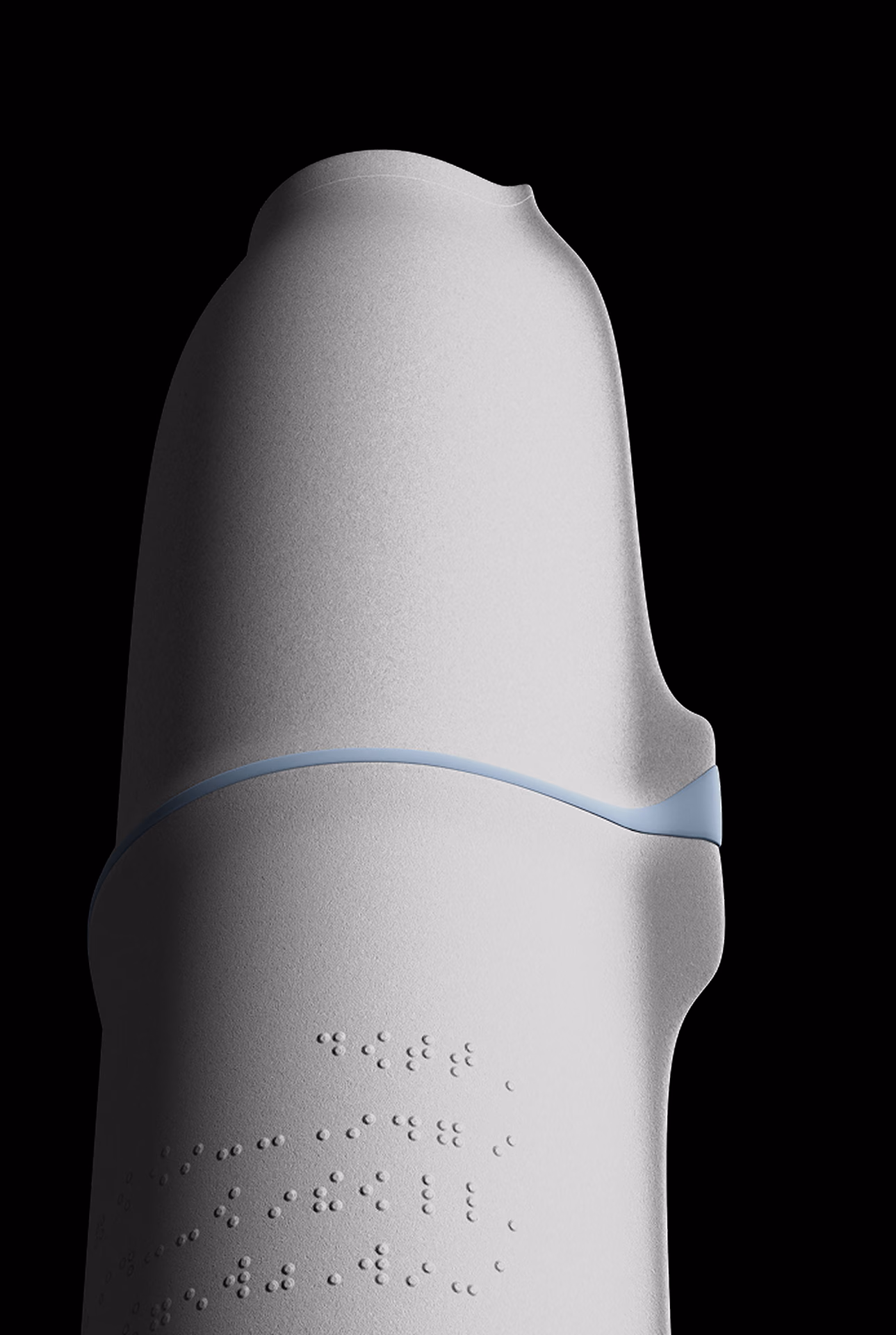 Render of Braille dots on the side of the shell