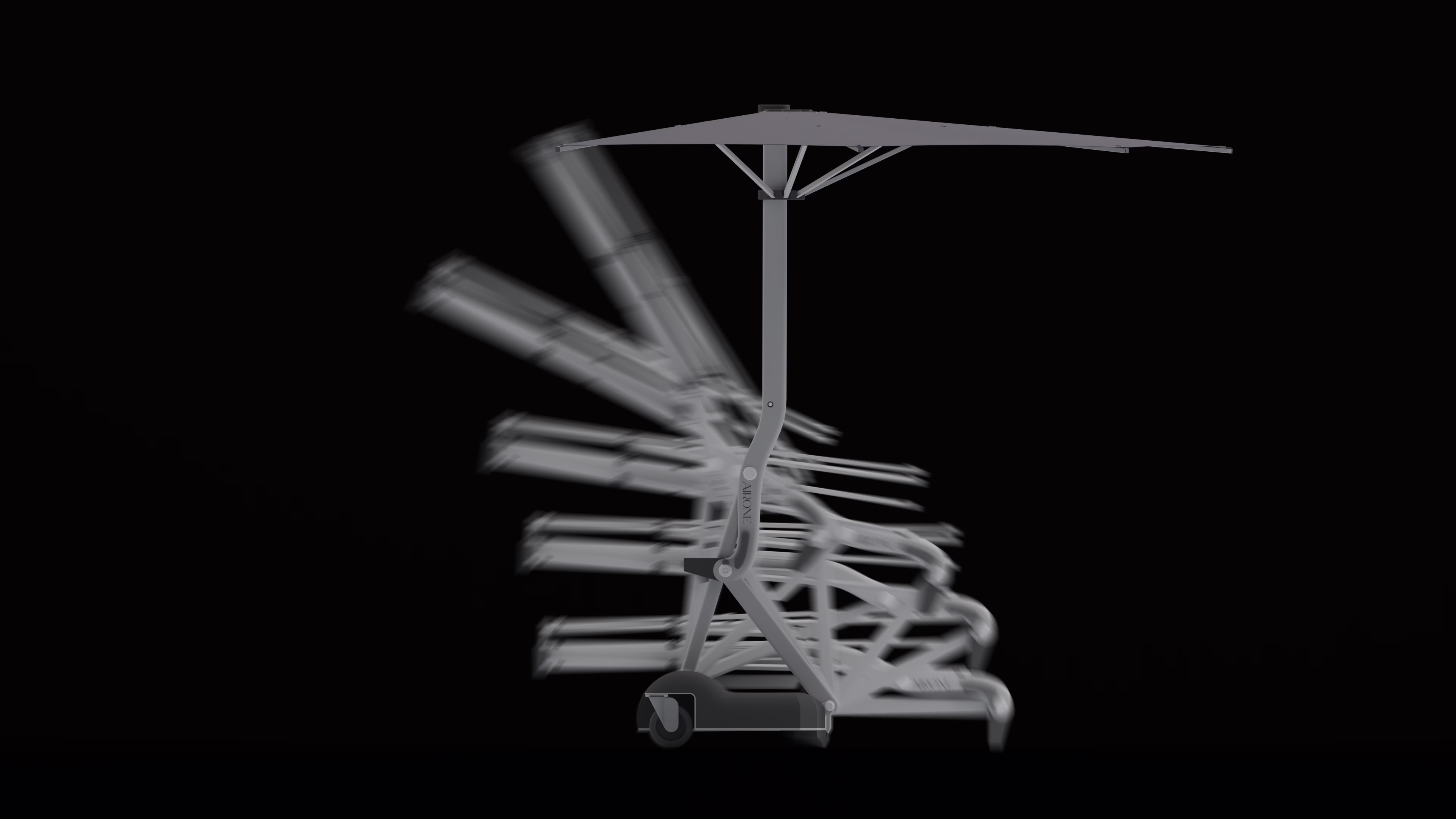 Multiple exposure of the arm folding down