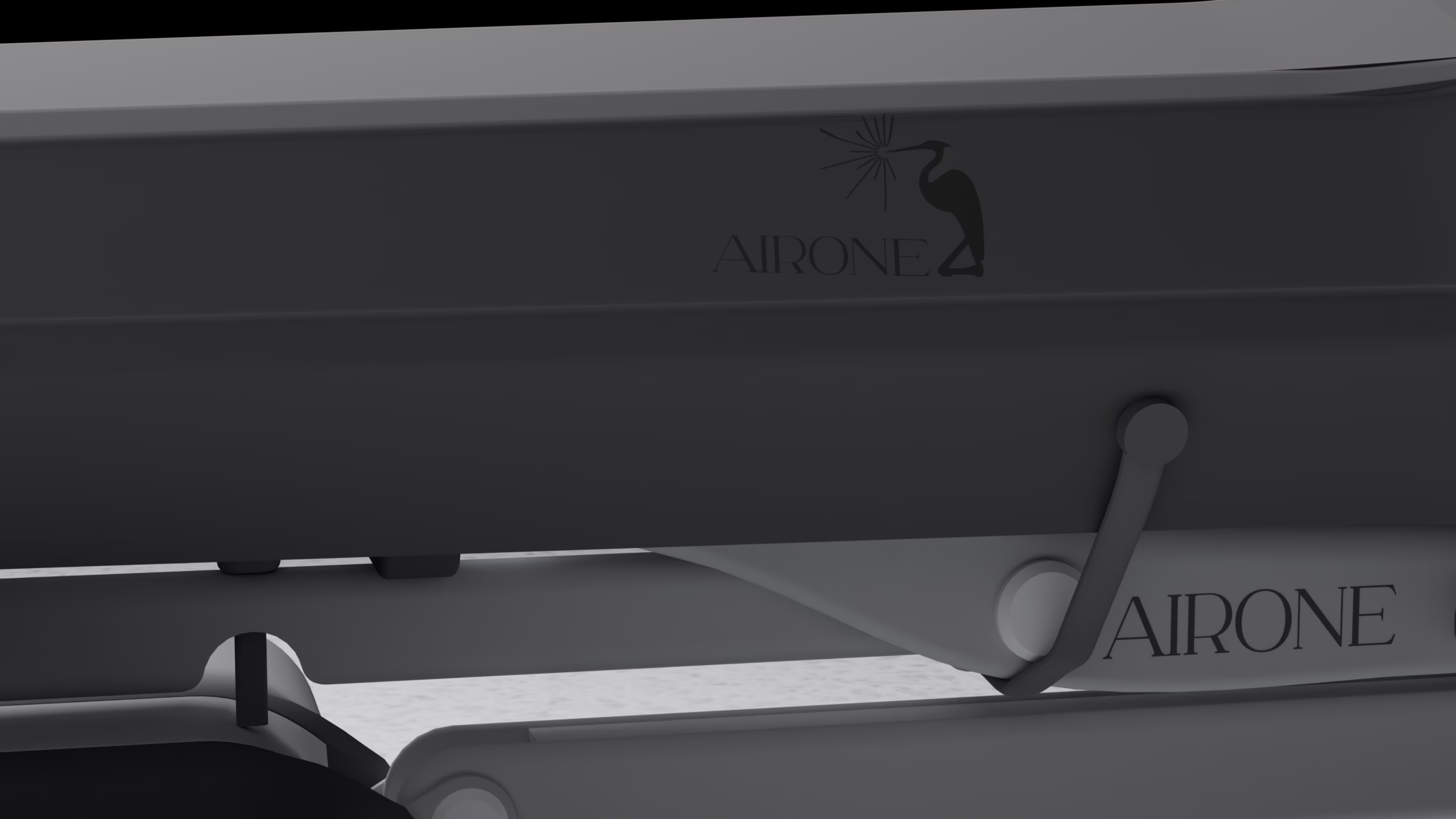 Logotype and pictogram on the folded frame