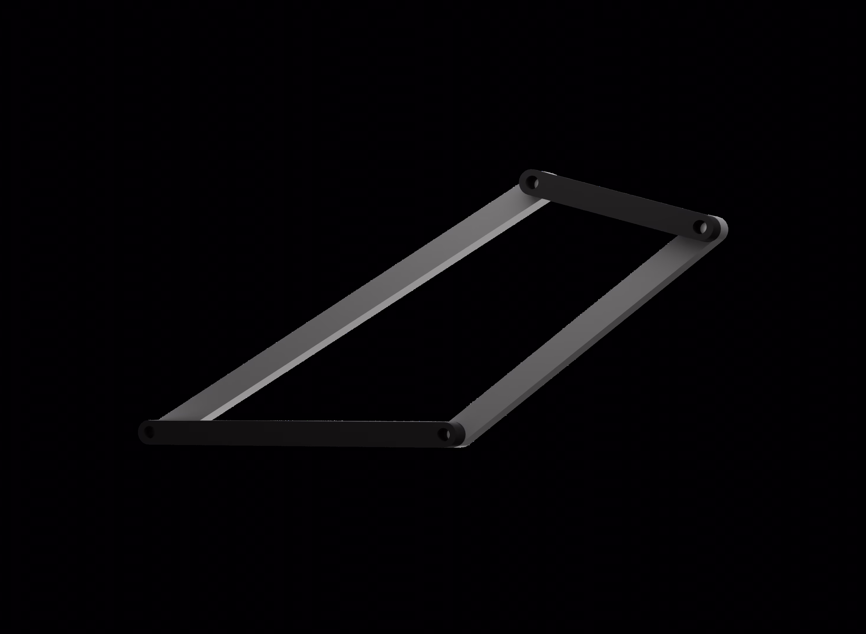 Close-up of the four-bar linkage