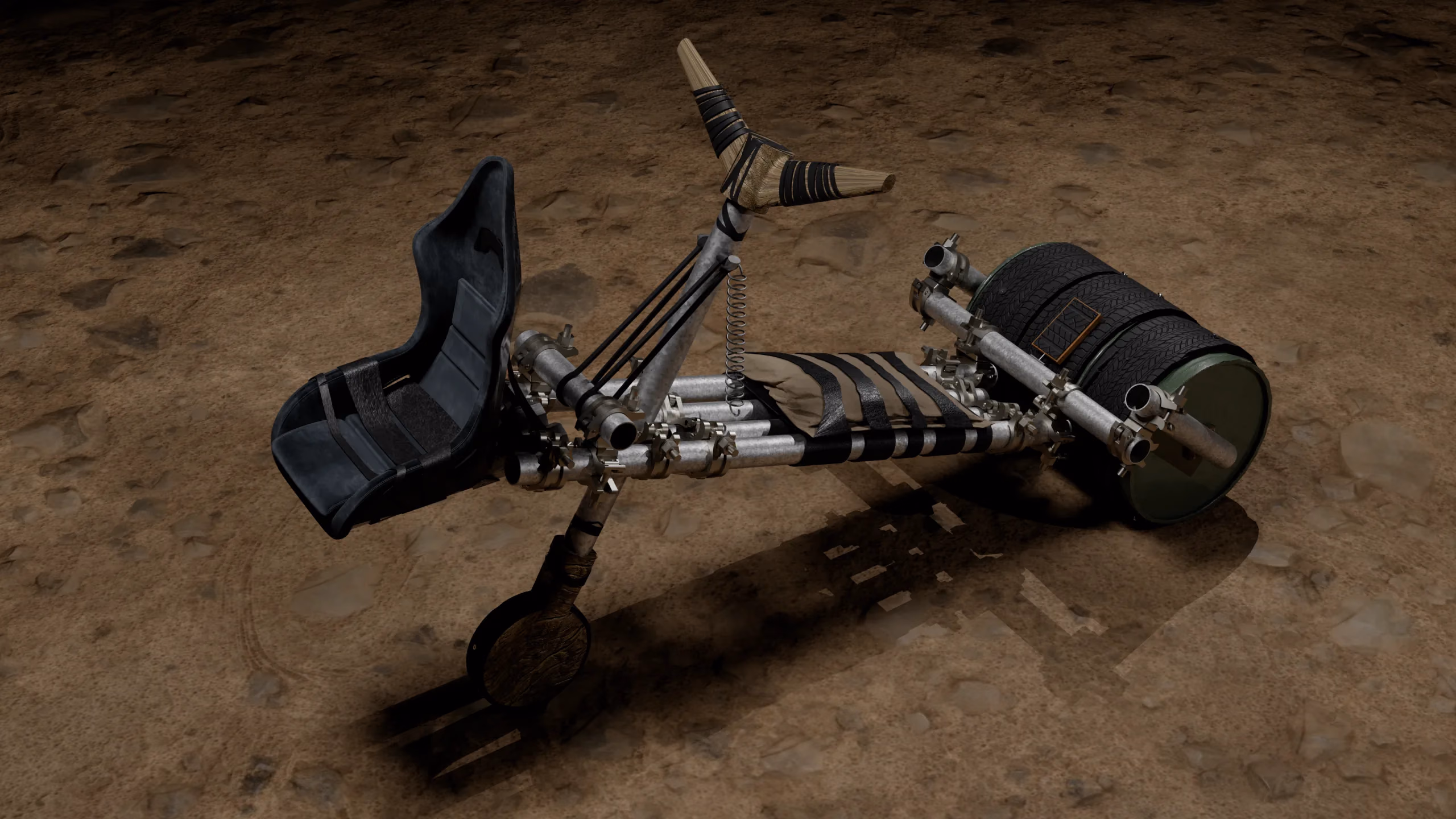 The chukudu with a seat fitted to the beam