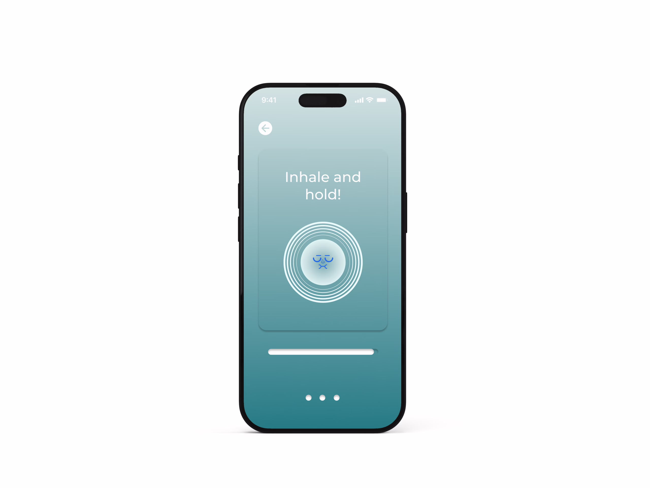 App screen: holding the breath