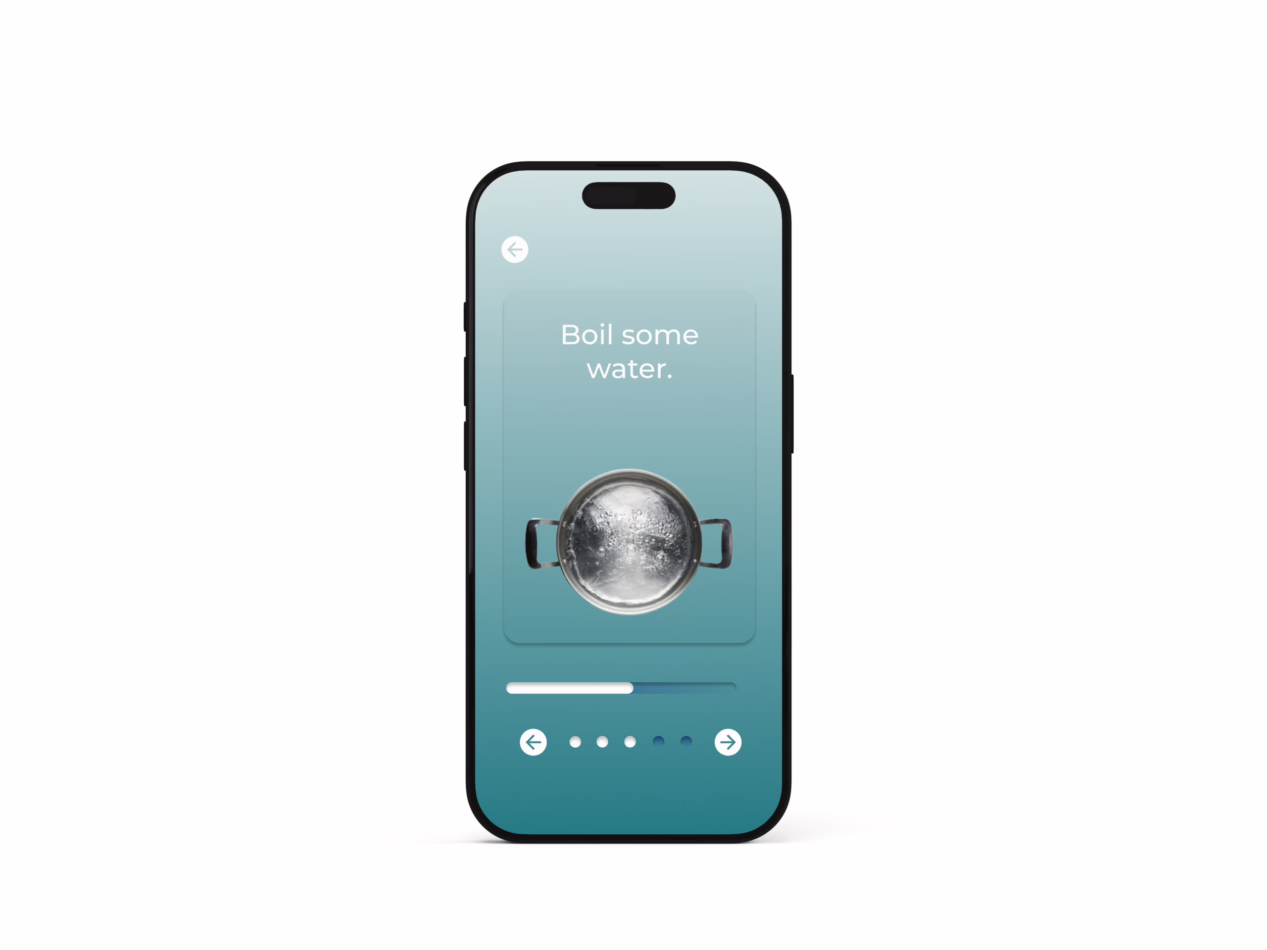 App screen: mouthpiece in the water