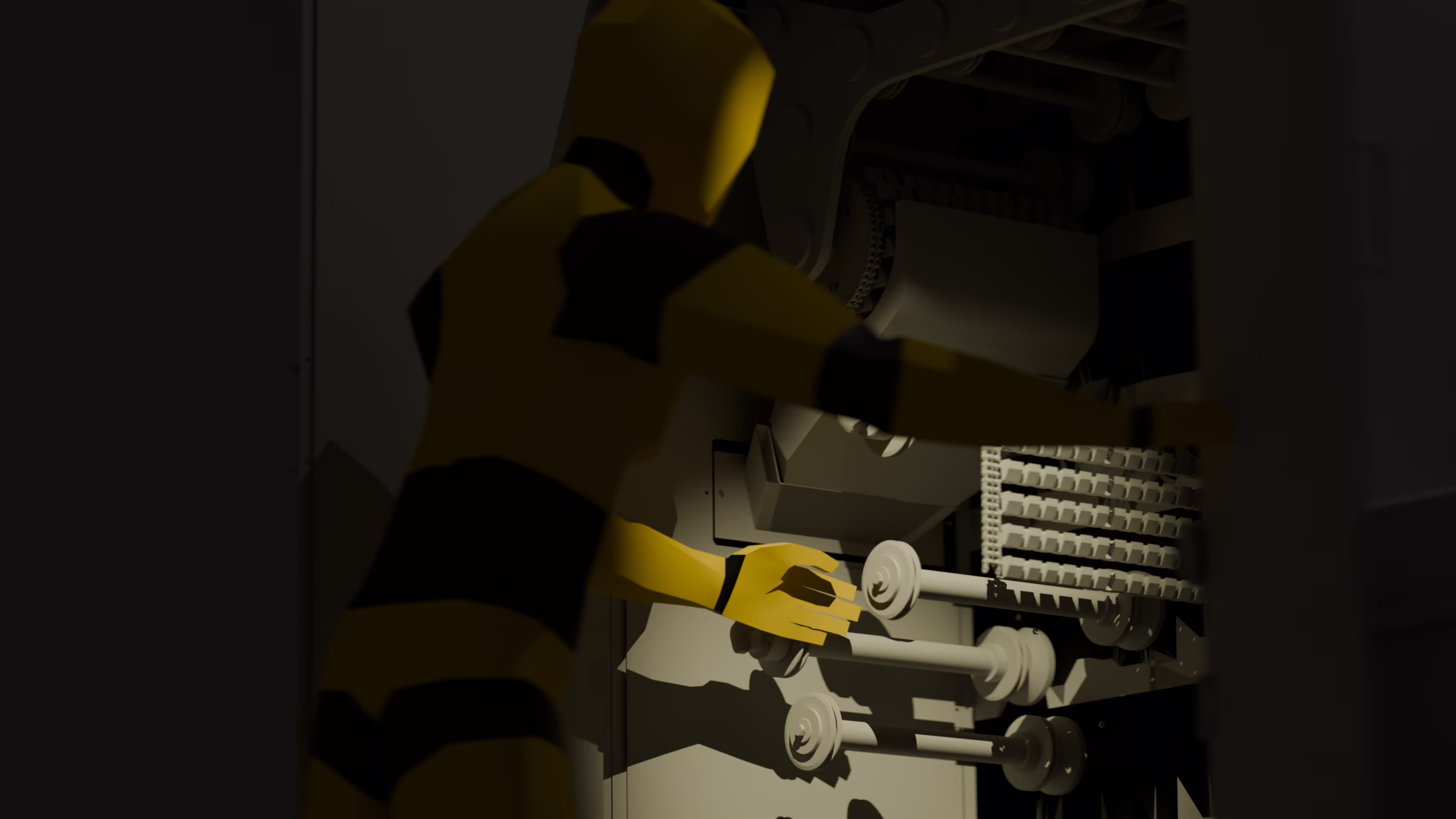 Ergonomic study: reaching the transport chains in the drying section