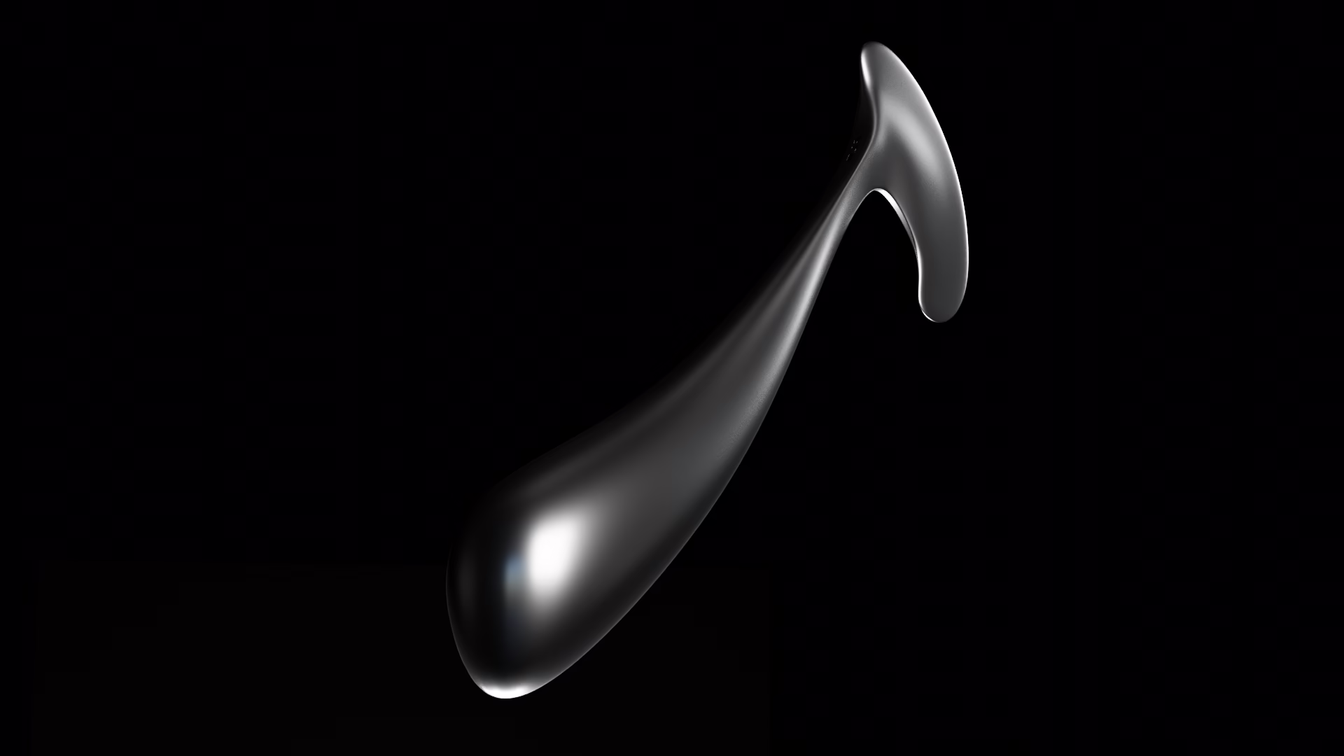 Ilia seen whole against a black background, from the head to the drop at the end of the handle