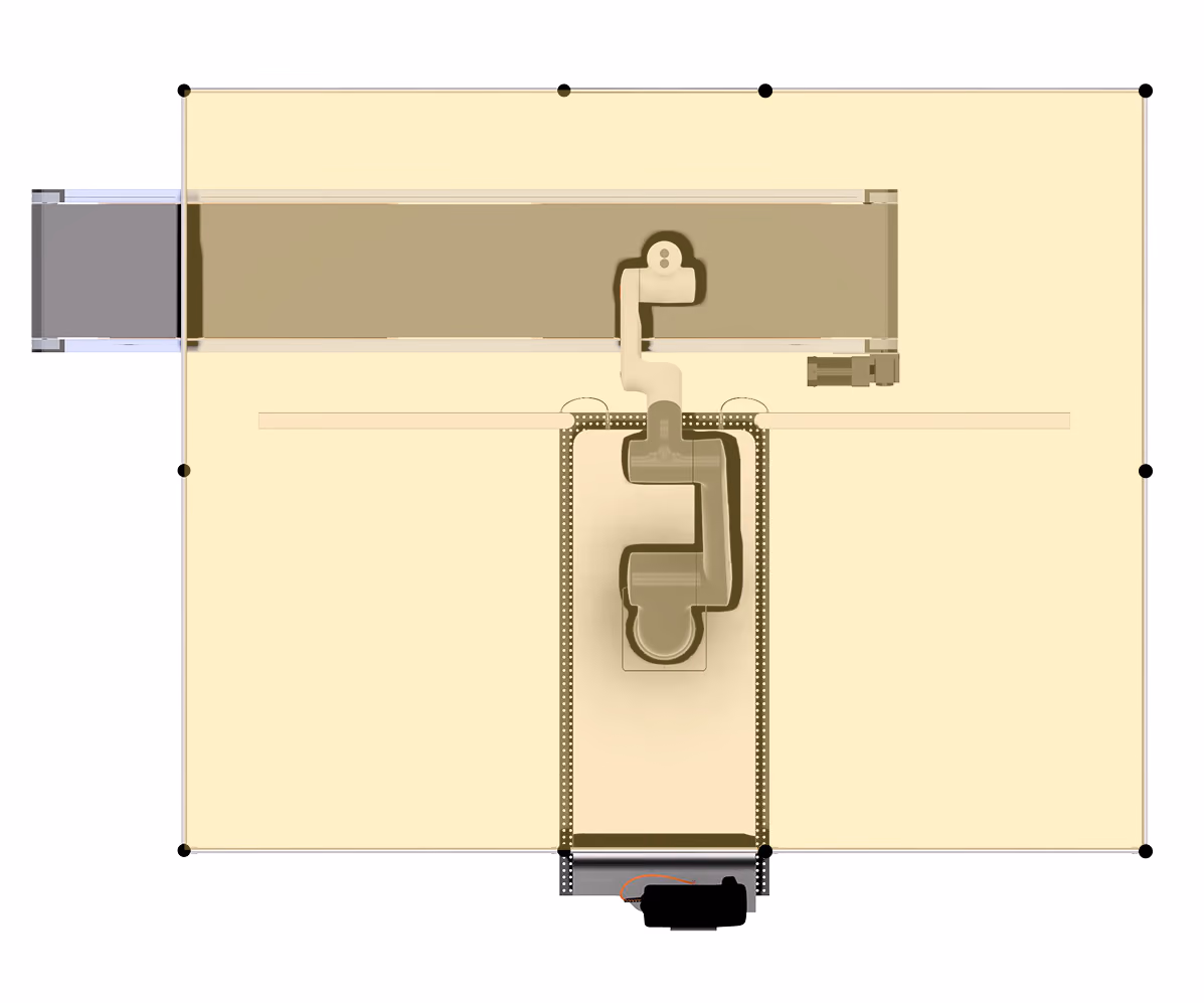 Plan of configuration A: two pallet stations with buffering