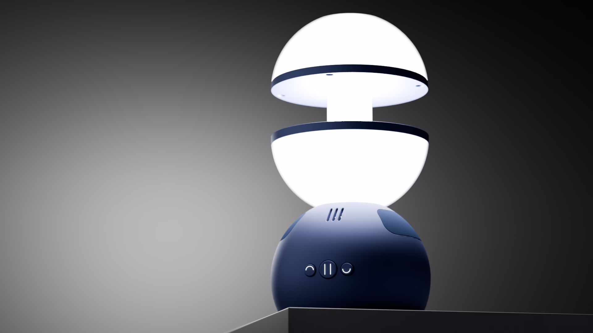 Otto open: the central cylinder holds the upper hemisphere