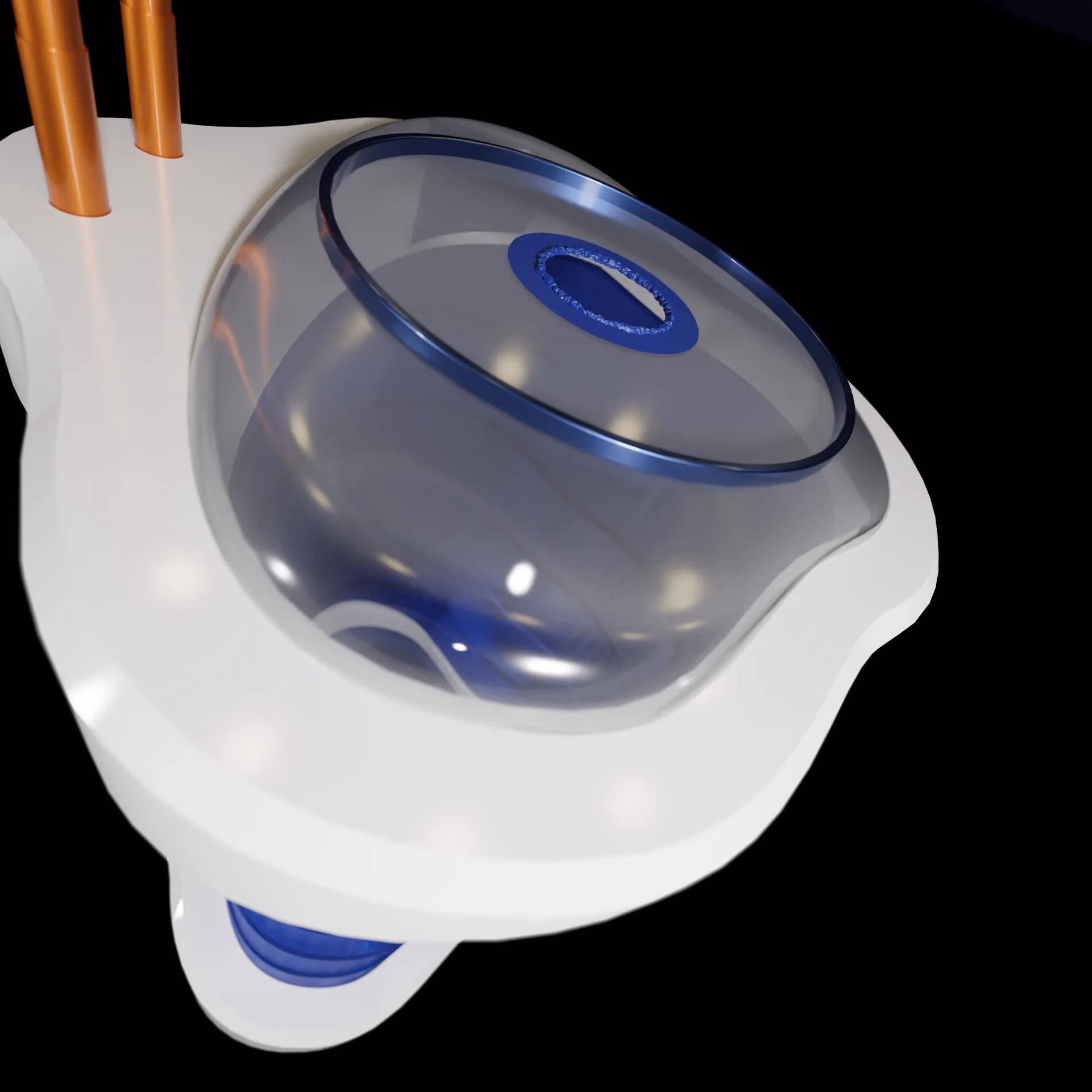 Close-up of the transparent dome at the top of the poncho