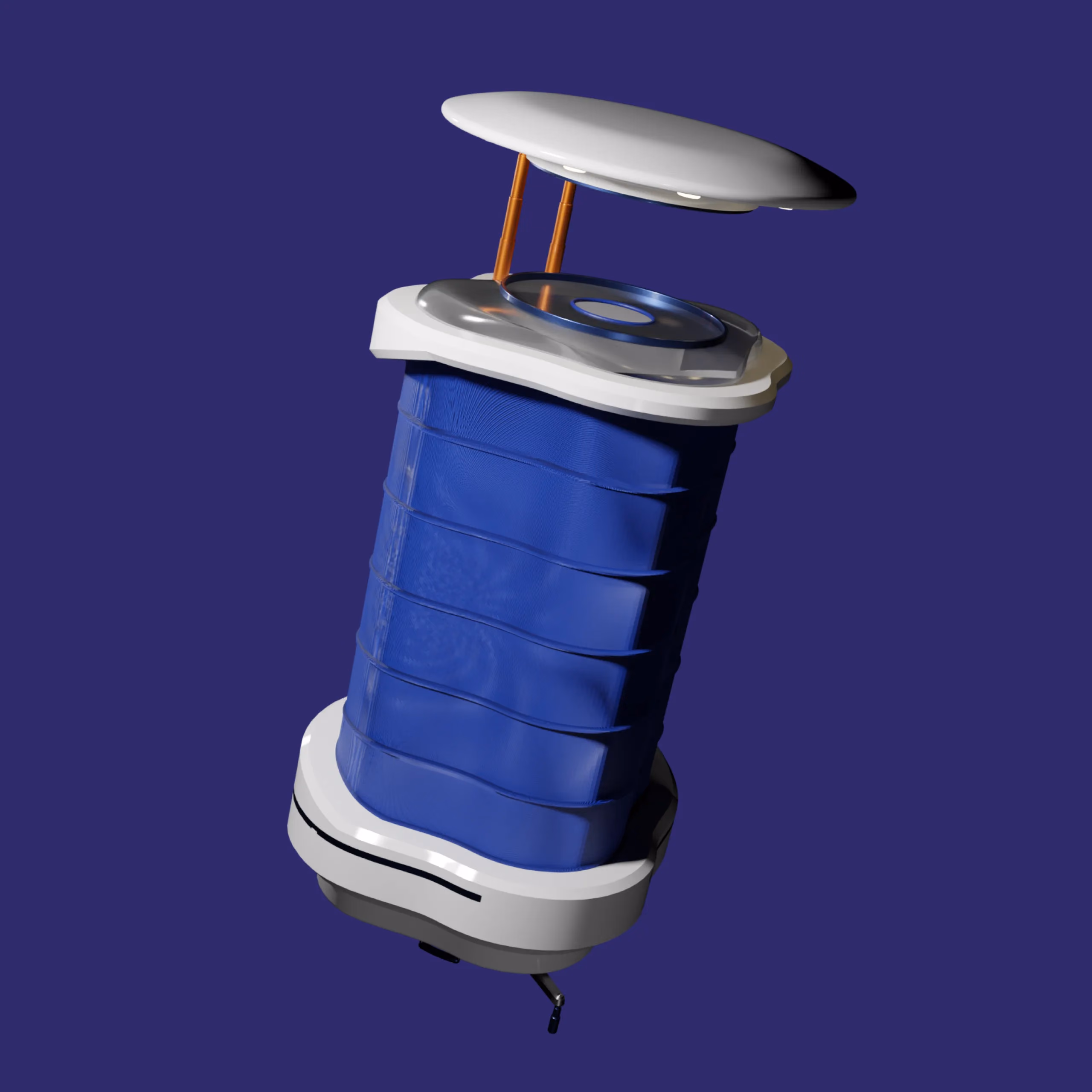 The poncho fully unfolded, a closed cylinder for one person