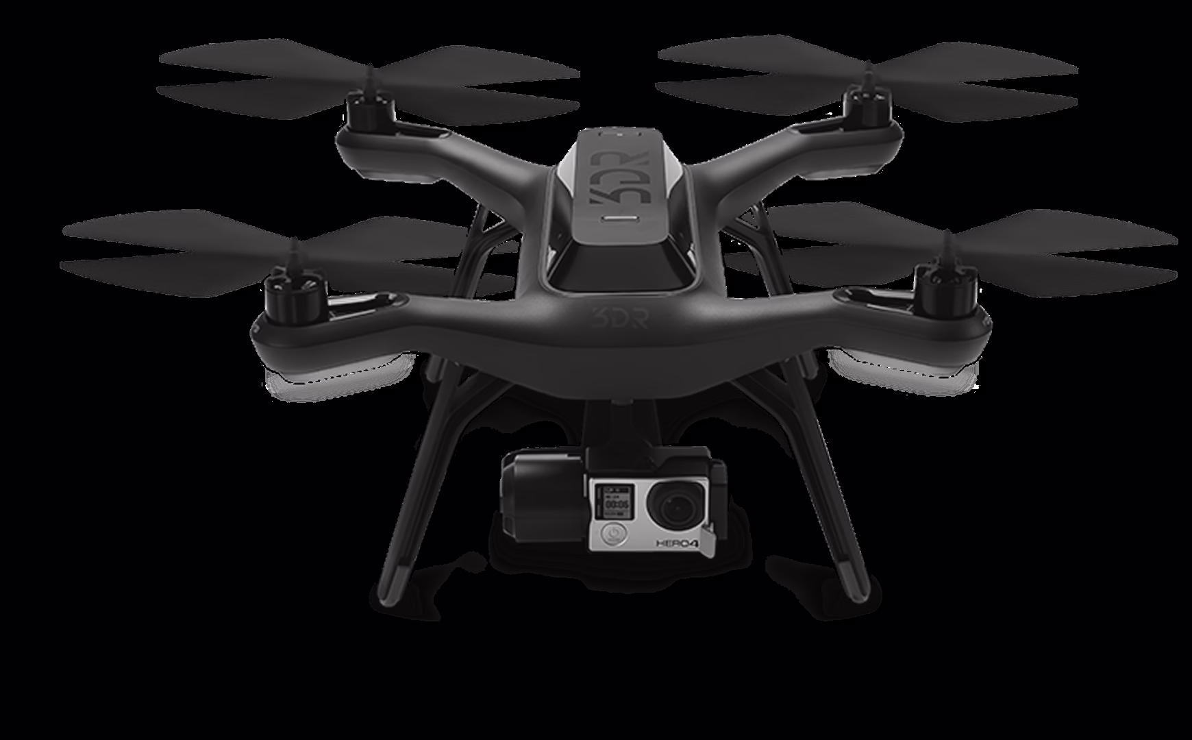 A quadcopter drone with a camera